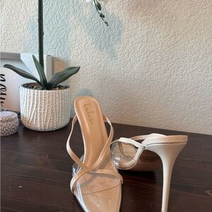 Lulu's Nude and Clear Heels
